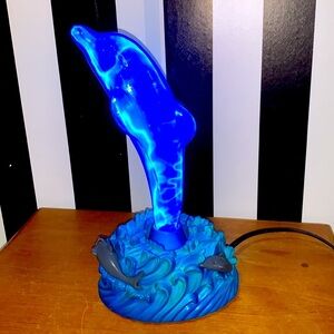 Retro Vintage Y2K Dolphin Plasma Lamp Beachy Ocean Nautical Tropical Neon Light